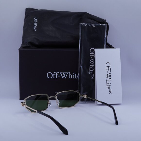 Off-White OERI14J LOA 7655 Geometric Sunglasses – Gold/Green main image 6